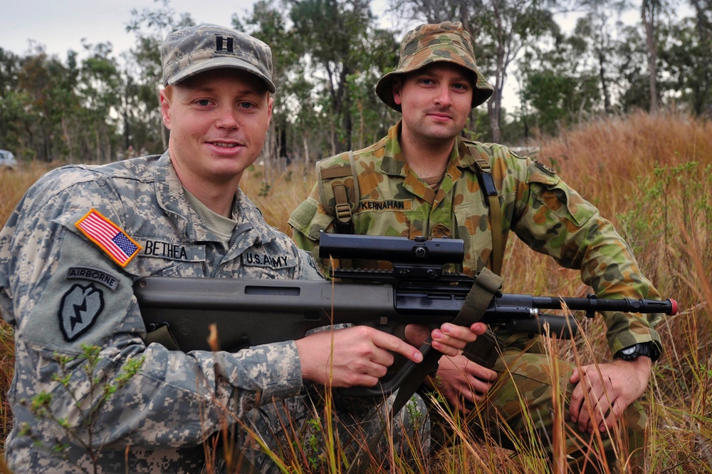 US, Australian paratroopers take to skies over Shoalwater Bay Training Area during Talisman Sabre 2011