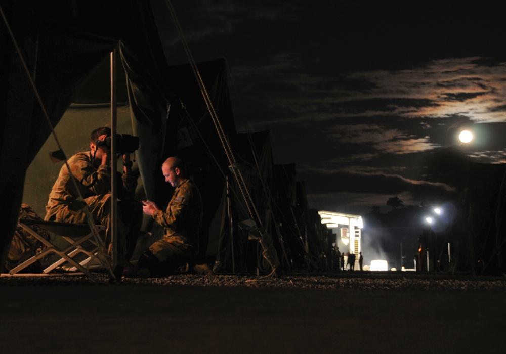 ADF troops test equipment at Camp Rocky during Talisman Sabre 2011