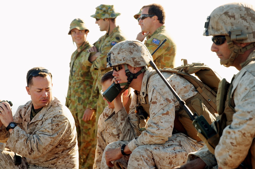 US Marines, Australian troops coordinate close air support during Talisman Sabre 2011