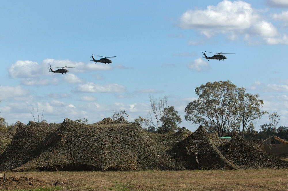 Australian Defence Force train, live in Camp Growl during Talisman Sabre 2011