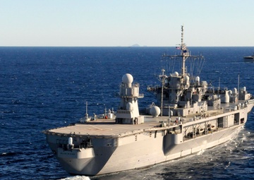 USS Blue Ridge &amp; USS Germantown in the Coral Sea