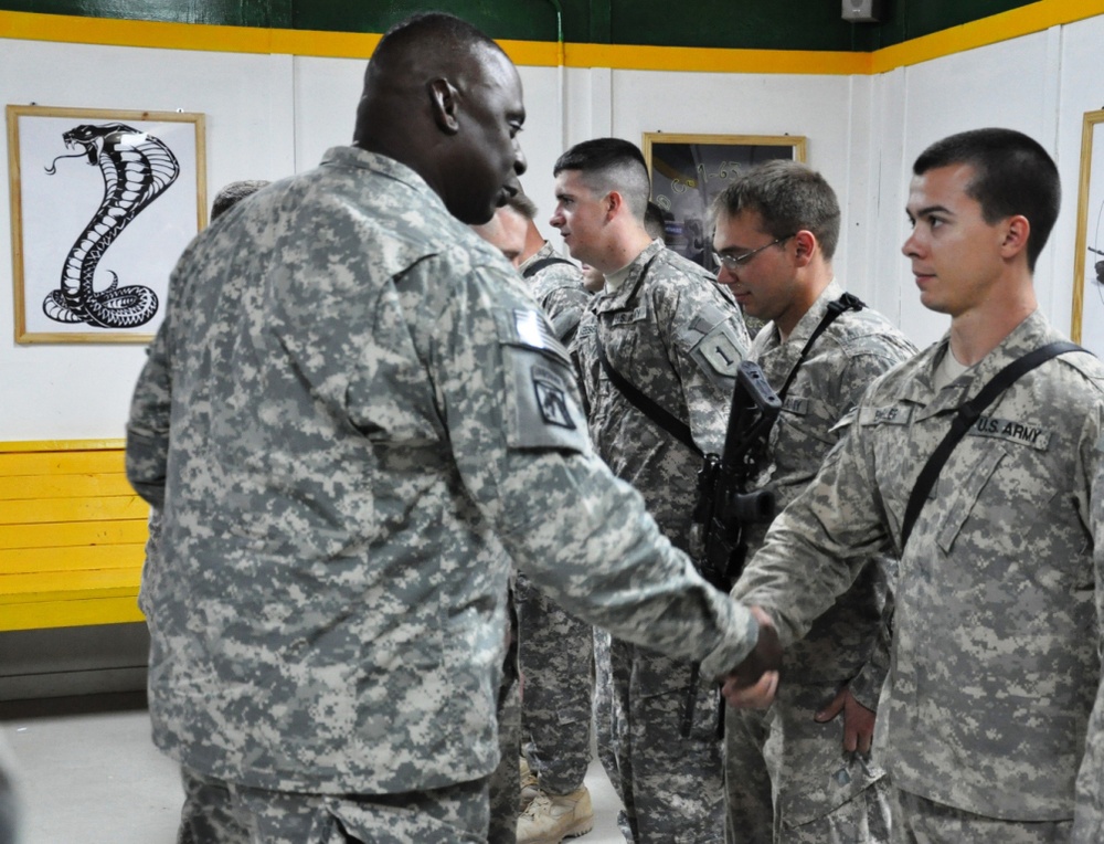 Commander of United States Forces – Iraq visits ‘Dragon’ Battalion at Camp Liberty, Iraq