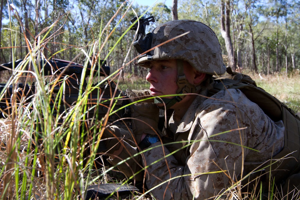 US Marines provide security for SASO during Talisman Sabre 2011