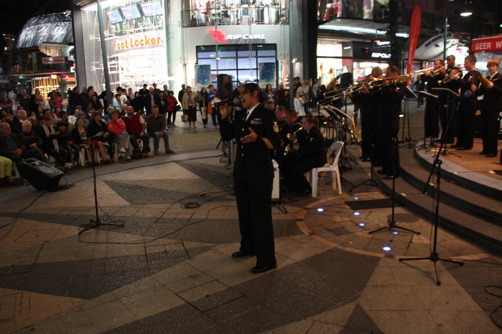 US Navy 7th Fleet Band performs during Talisman Sabre 2011