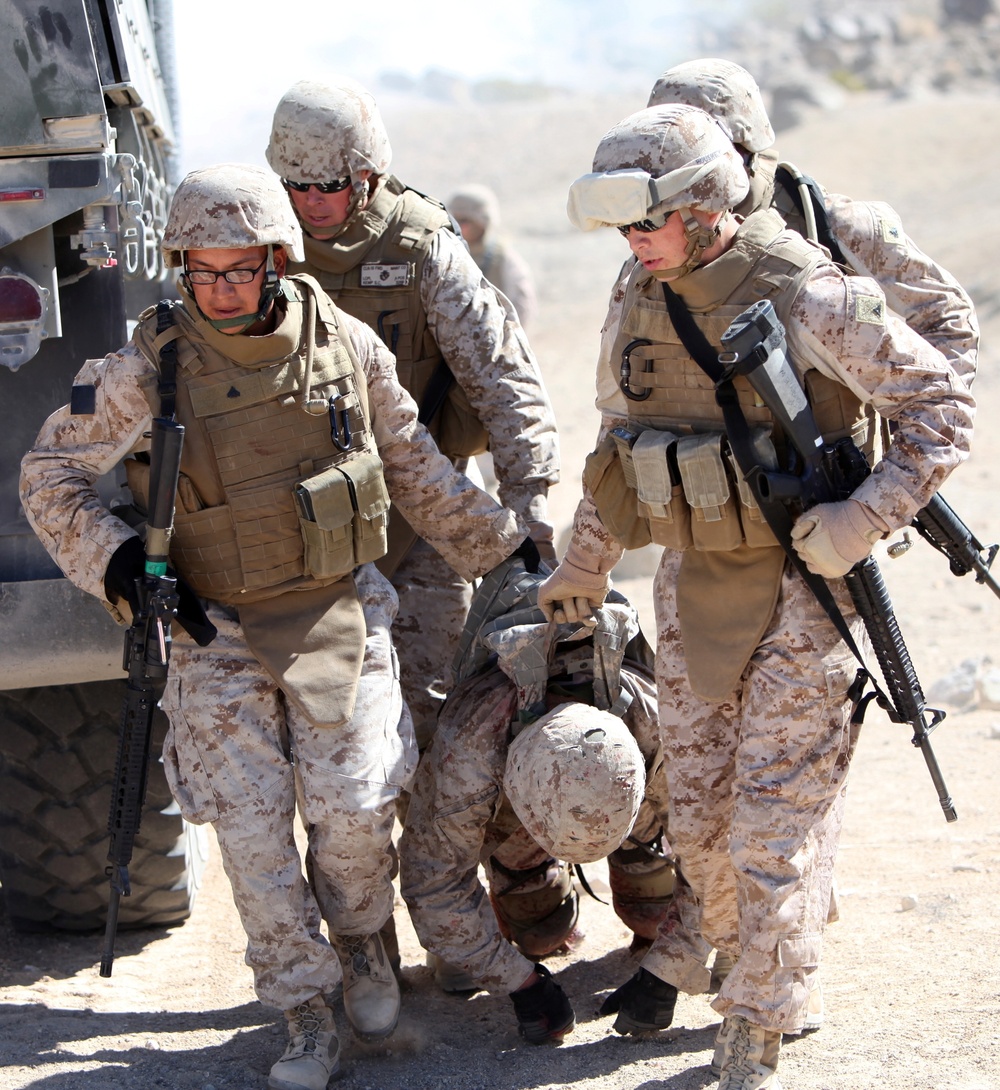 CLB-1 marines train as first responders to IED-stricken casualties