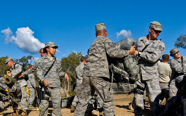 36th Expeditionary Contingency Response Squadron set up camp at Williamson Airfield during Talisman Sabre 2011