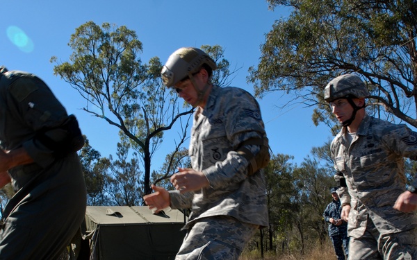 US Air Force 36th Expeditionary Contingency Response Squadron train during Talisman Sabre 2011
