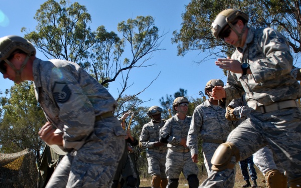 US Air Force 36th Expeditionary Contingency Response Squadron train during Talisman Sabre 2011