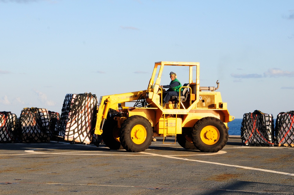 USS Germantown receives supplies