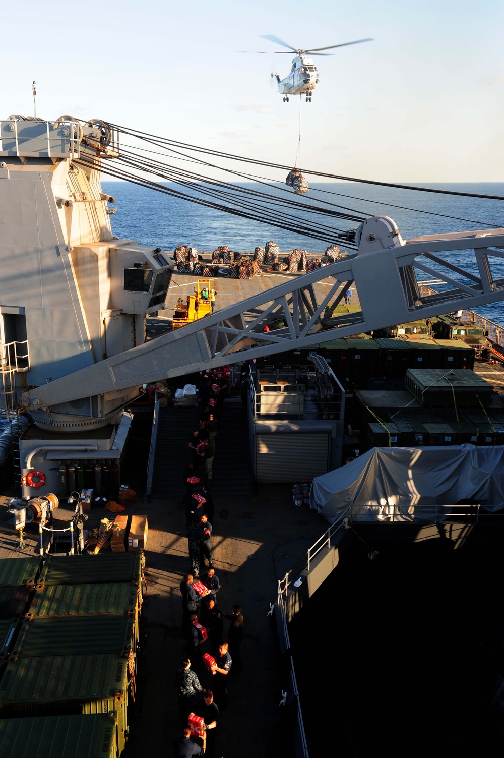 USS Germantown replenishment at sea