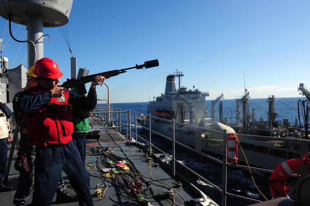 USS Germantown replenishment at sea