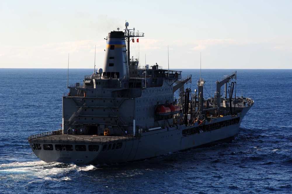 USS Germantown replenishment at sea