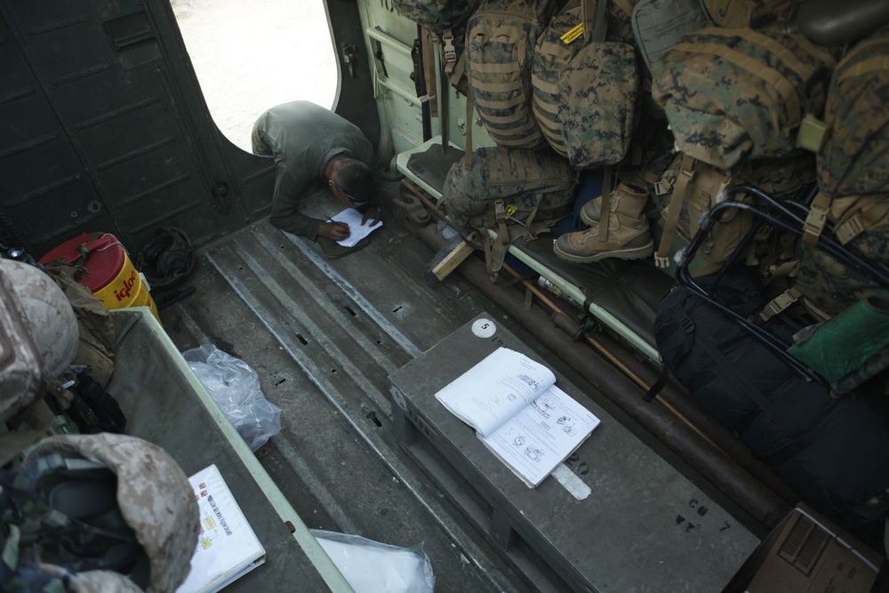 US Marines check gear during Talisman Sabre 2011