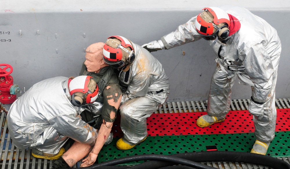 Sailors conduct drills