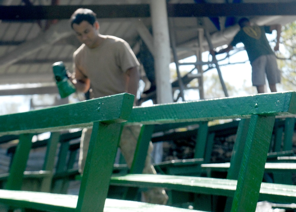 US, ADF help restore St. Christopher's Chapel.