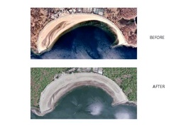 Before and after shoreline restoration