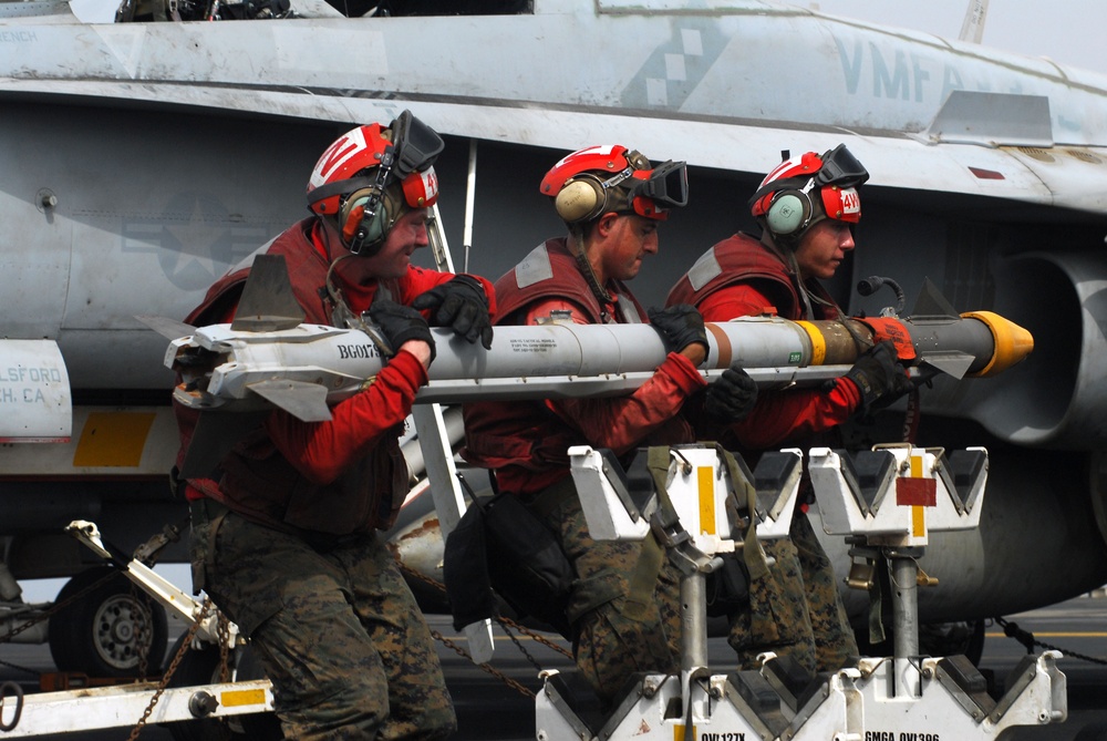 Marines move ordnance