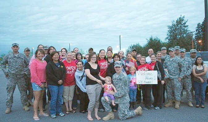 Wounded warrior receives surprising welcome home