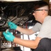 97th Maintenance member works on engine