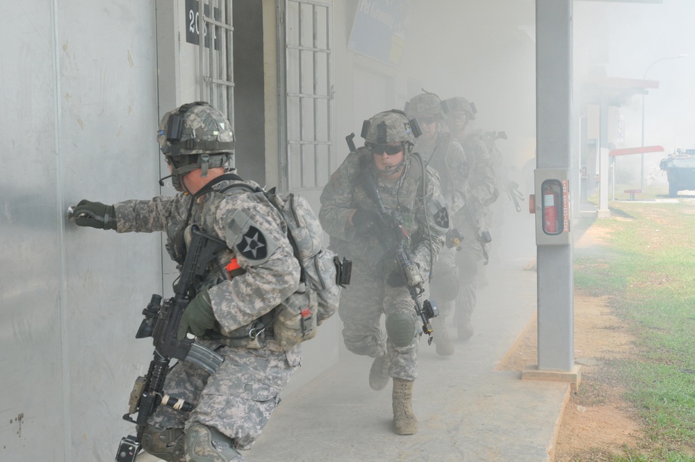 Strykers train in Singapore