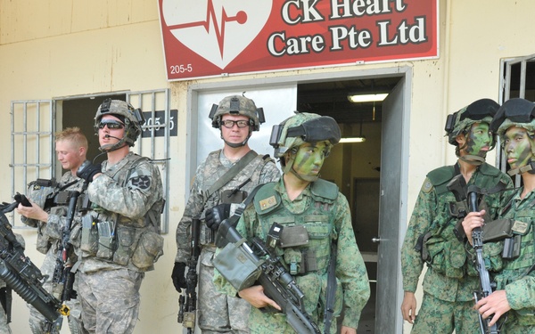 Strykers train in Singapore