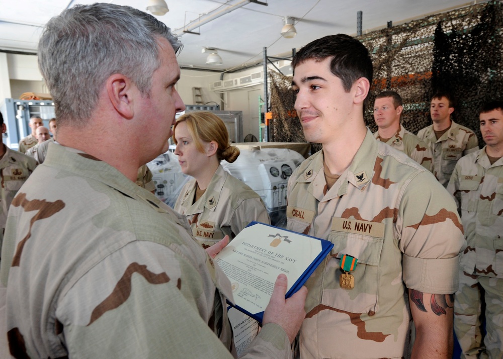 Medal ceremony at Naval Support Activity Bahrain