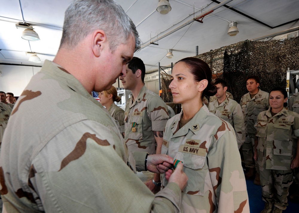 Medal ceremony at Naval Support Activity Bahrain