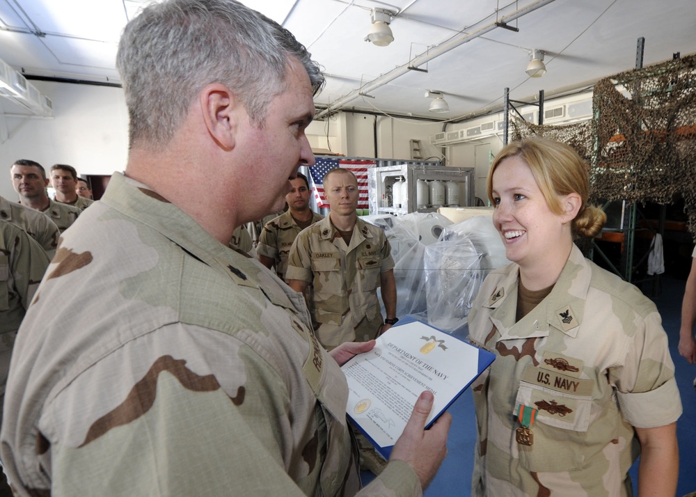 Medal ceremony at Naval Support Activity Bahrain