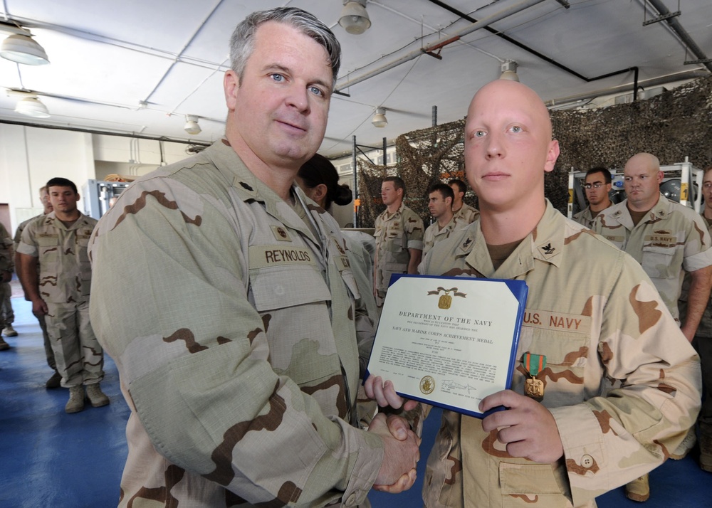 Medal ceremony at Naval Support Activity Bahrain