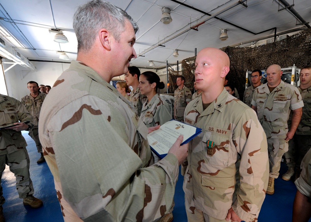 Medal ceremony at Naval Support Activity Bahrain