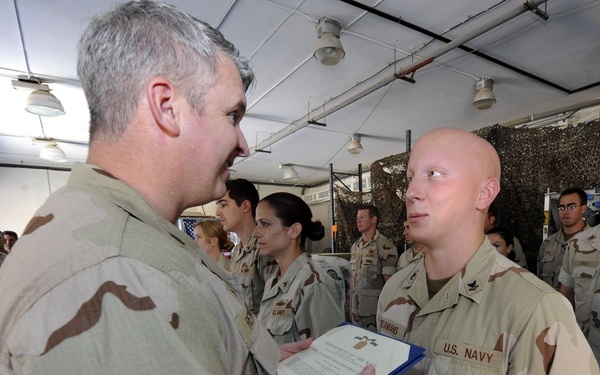 Medal ceremony at Naval Support Activity Bahrain
