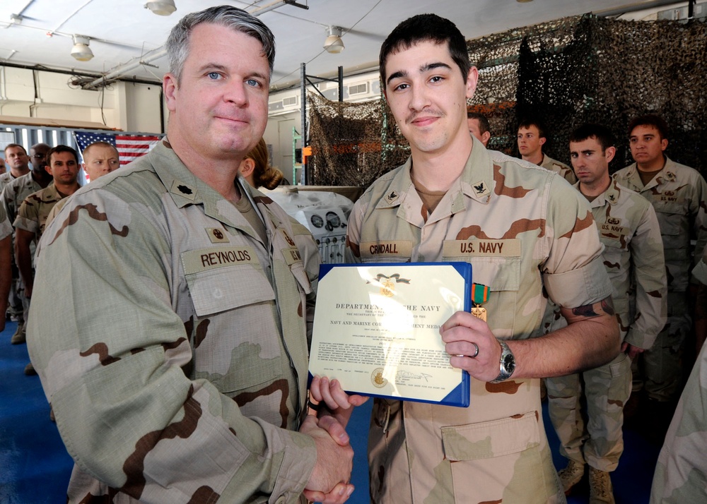 Medal ceremony at Naval Support Activity Bahrain