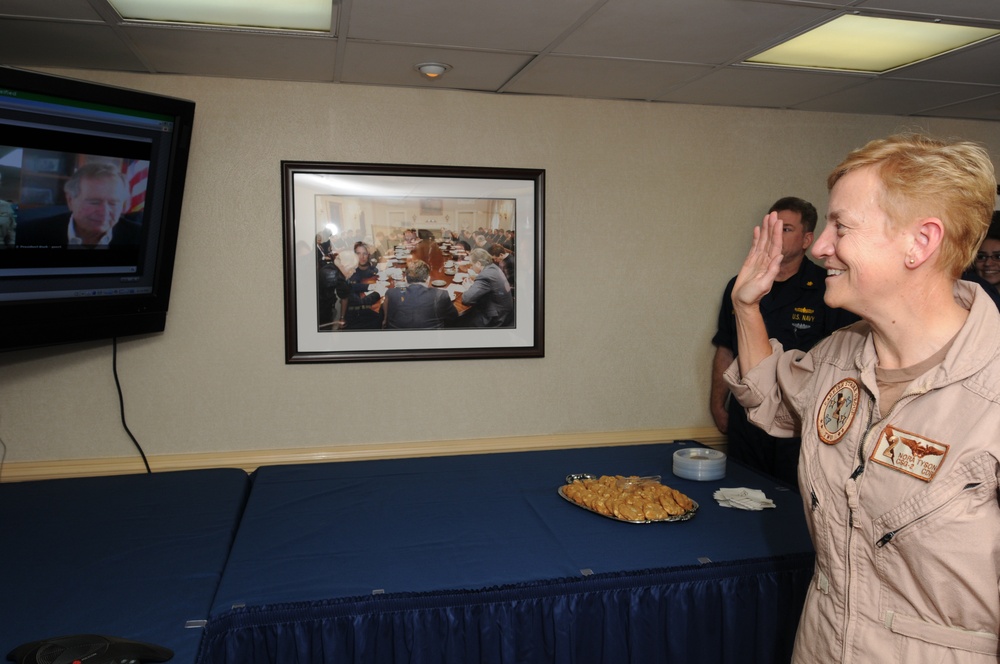 Rear Adm. Nora W. Tyson promoted aboard USS George H.W. Bush