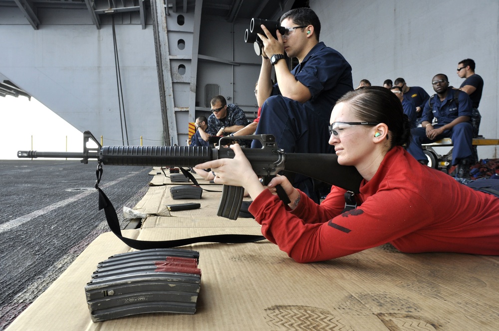 USS Ronald Reagan small-arms qualification