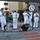 Blue Jackets Brass Band plays in Hollywood