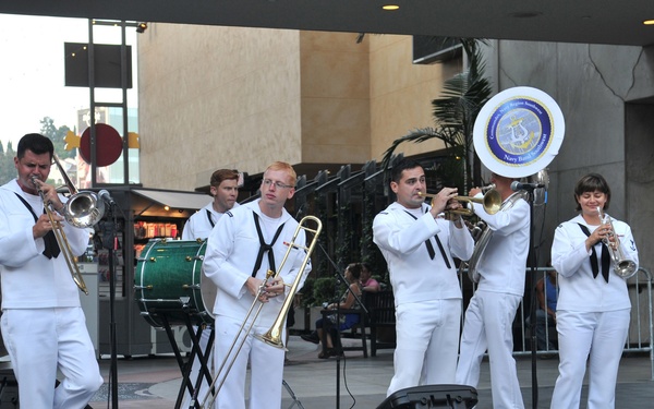 Blue Jackets Brass Band plays in Hollywood