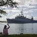 USS Cleveland departs Pearl Harbor