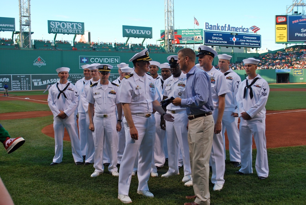 USS New Hampshire sailors attend baseball game