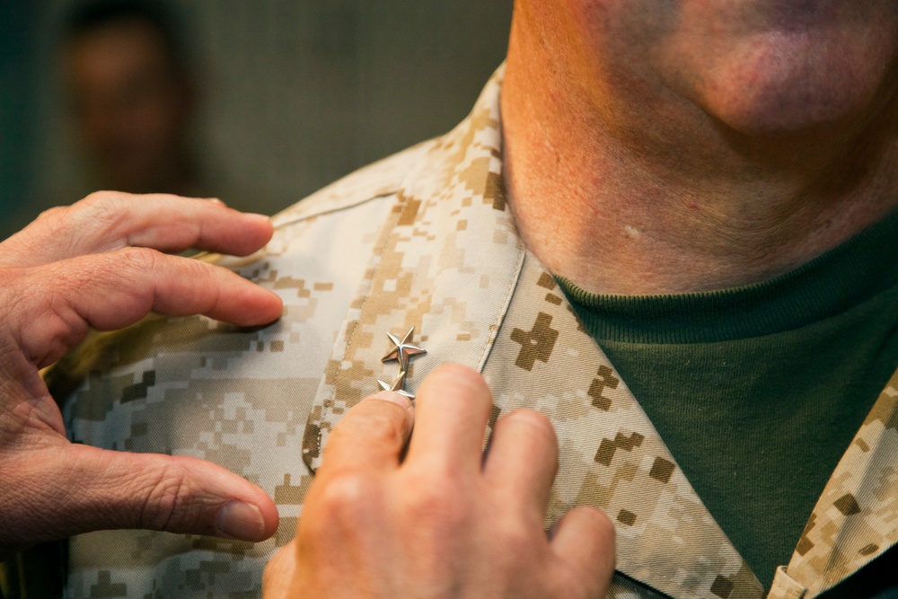 Senior Marine aviator in Afghanistan receives second star