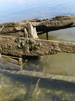 Exposed Clarksburg Ferry Wreckage.