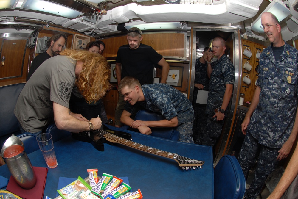 Megadeth visits USS Helena