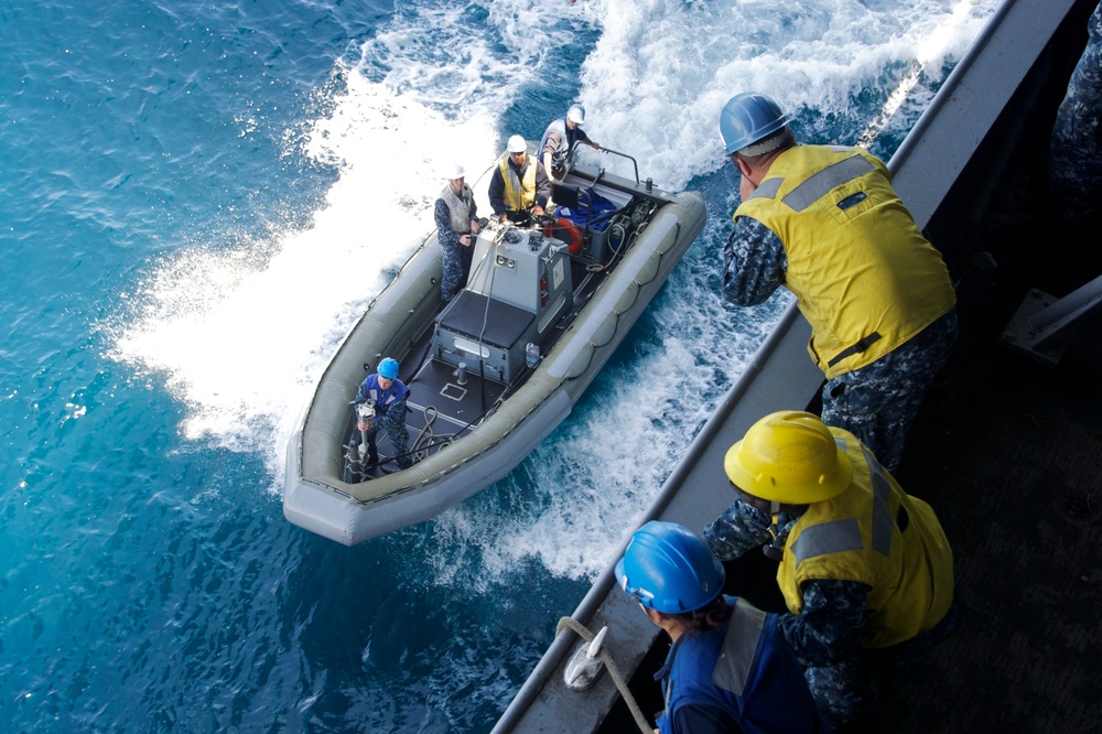 USS Bonhomme Richard sailors retrieve RHIB