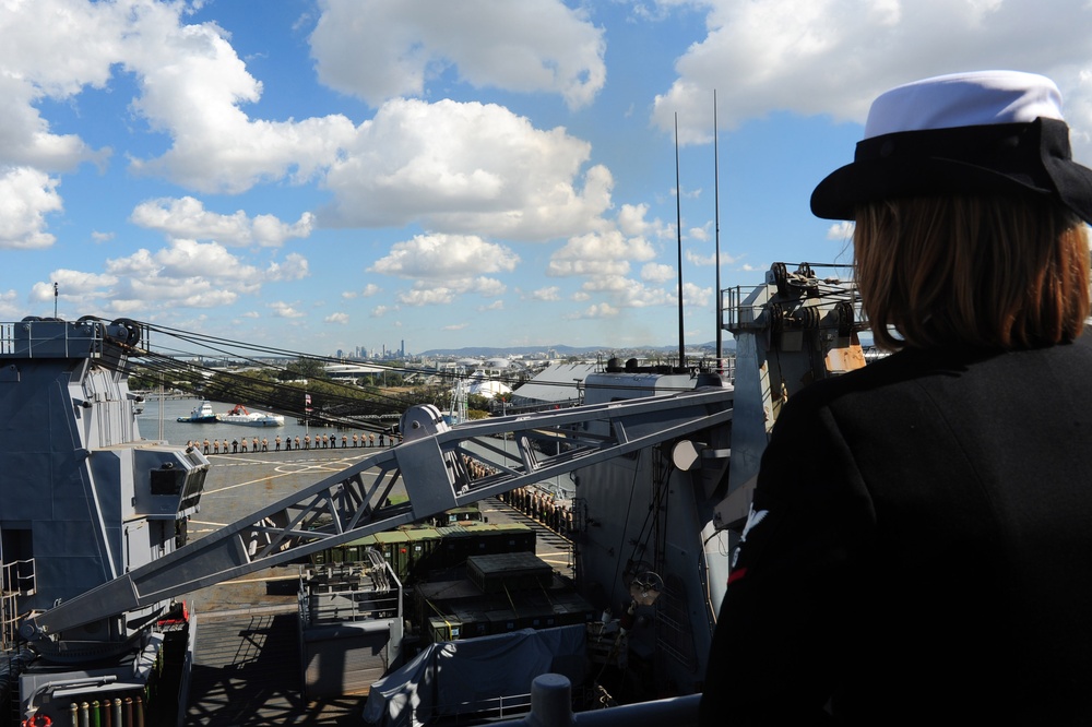 USS Germantown arrives in Brisbane
