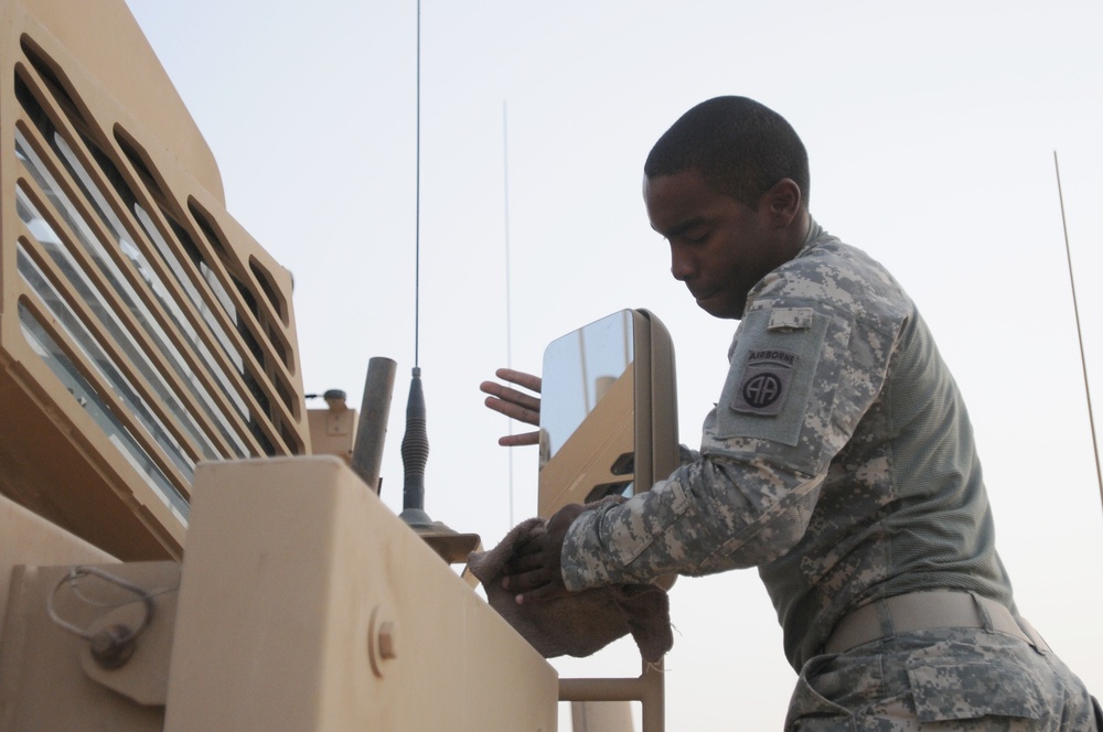 Gold Falcons prepare trucks and equipment for logistical convoy
