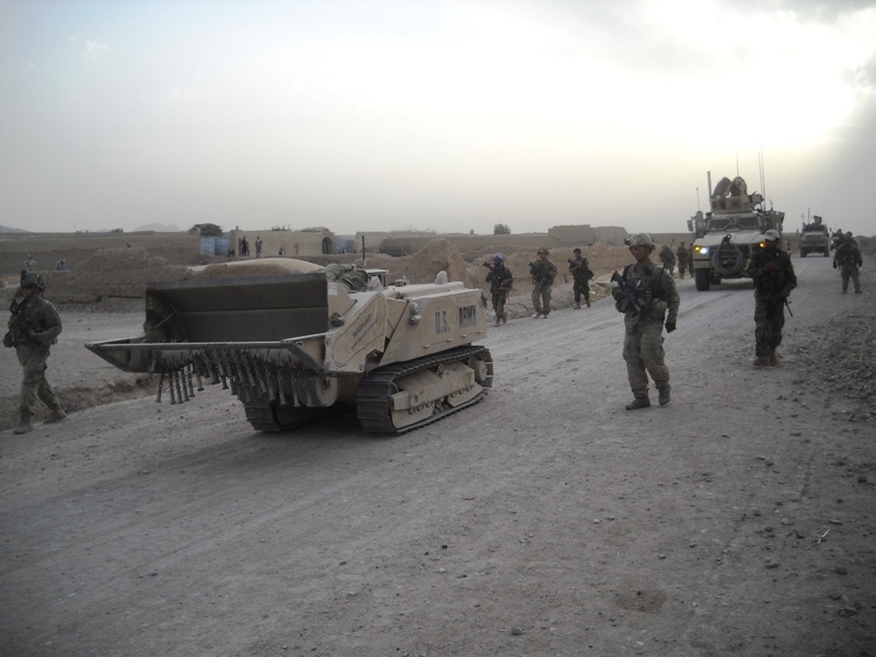 Doking mine-clearance vehicle travels to next mission