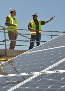 SPAWAR commander tours solar panel installation