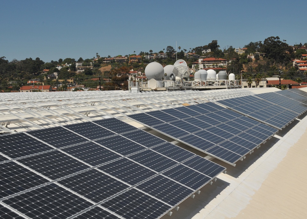 SPAWAR commander tours solar panel installation