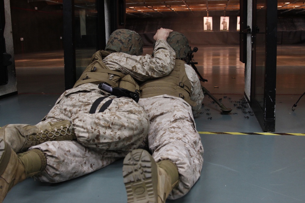Marines fire M-240 Bravos during induction firing