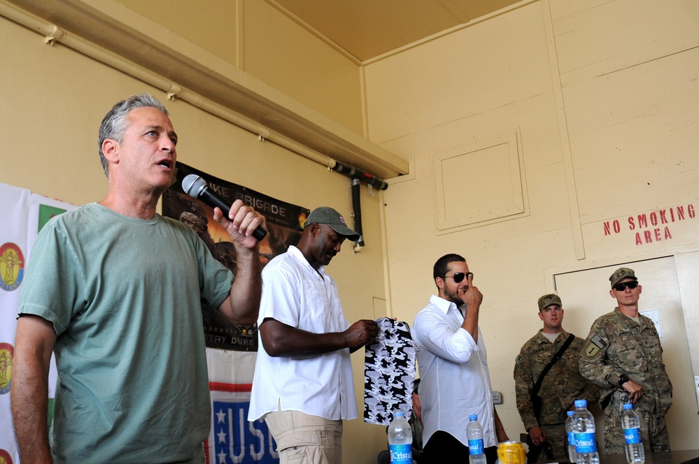 Celebrities visit Forward Operating Base Salerno