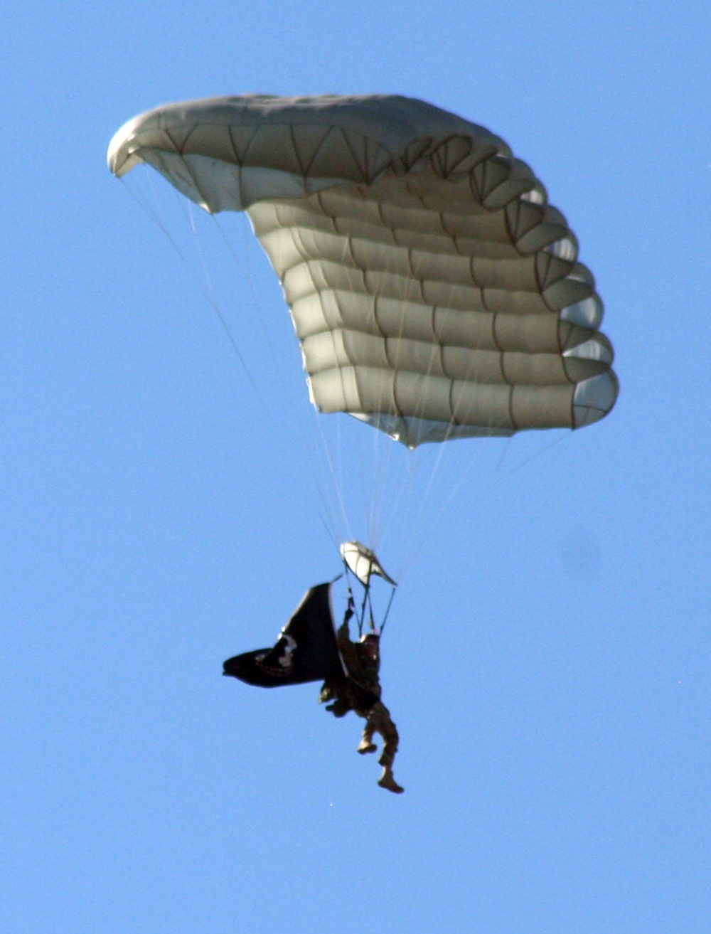 Parachutists deliver American flag for Rodeo opening ceremony